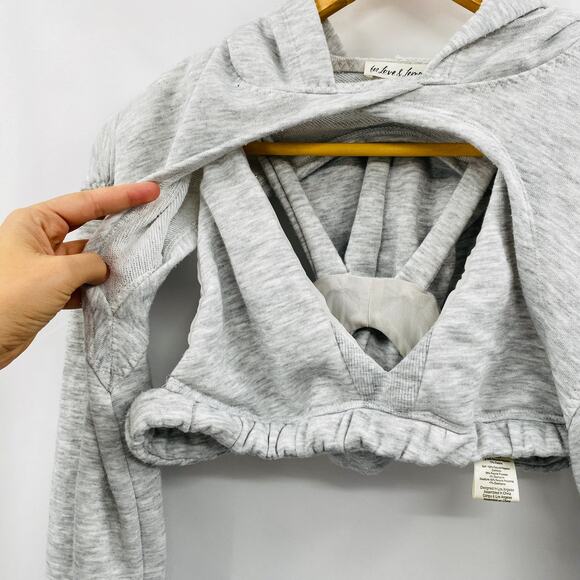 For love & lemons gray sweatshirt bra & hoodie Set - Picture 4 of 6